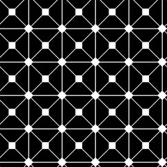 Fototapeta premium Abstract geometric pattern background with hexagonal and triangular texture. Black and white seamless pattern. Simple minimalistic pattern