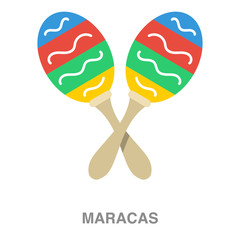 maracas flat icon on white transparent background. You can be used black ant icon for several purposes.