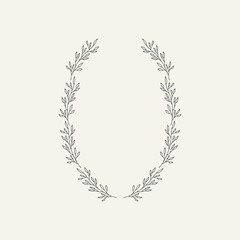 Botanical border illustration. Vector isolated design.
