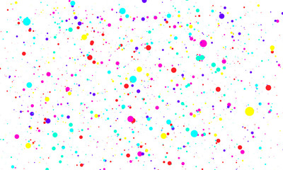 Falling color dots. Fun background. Vector.