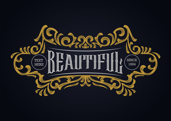 Victorian Ornament Badge Template