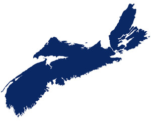 Karte von Nova Scotia in blauer Farbe