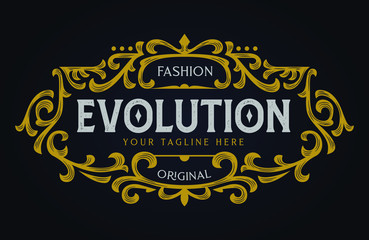 Victorian Ornament Badge Template