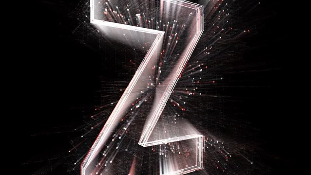 4k Z letter alphabet word tag cloud-computer code particle.The Matrix binary text design animation-changing from zero to one digits-abstract tech background.