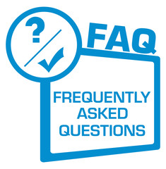 FAQ - Frequently Asked Questions Blue Circle Square Symbol 