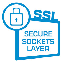 SSL - Secure Sockets Layer Blue Circle Square Symbol 
