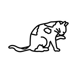 Cat on a white background. Silhouette. Vector illustration.
