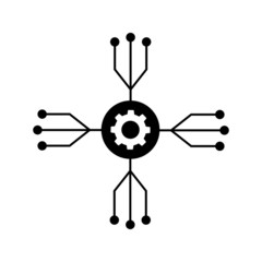 Project management vector icon. Hub and spokes and gear solid. development illustration sign.