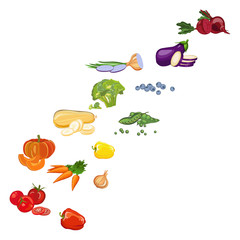  Fresh vegetables, vegetarianism. Vector illustration. - 324207999