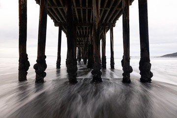 View under the pier from Avila Beach, California, United States.
