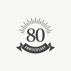 80 Years Anniversary Celebration Vector Template Design Illustration