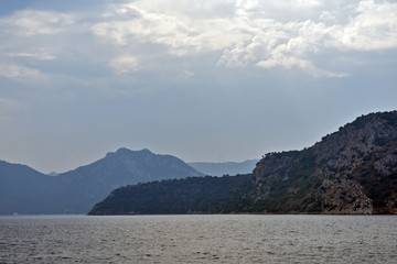 mountains on the Aegean coast. Turkey