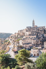 Obraz premium View of the Sassi of Matera on a sunny summer day