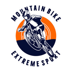 Mountain bike logo design template illustration