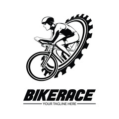Bike race competition logo design template