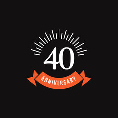 40 Years Anniversary Celebration Vector Template Design Illustration
