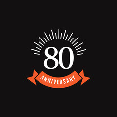 80 Years Anniversary Celebration Vector Template Design Illustration