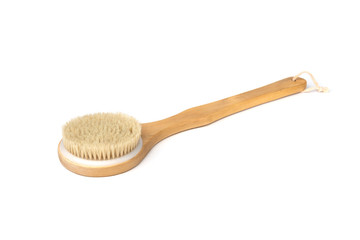 Brush for dry massage isolated on white background.