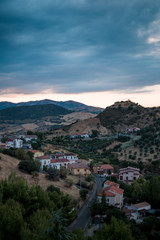 Fototapeta na wymiar Sunset from ancient village of Rocca Imperiale, in Calabria, during a sunset of August