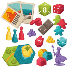 Children games and interactive toys set, boardgames collection © Sonulkaster