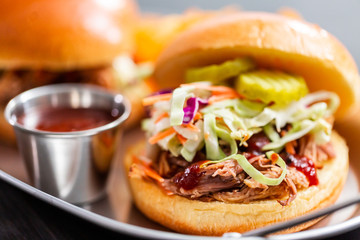 BBQ pulled pork sandwich