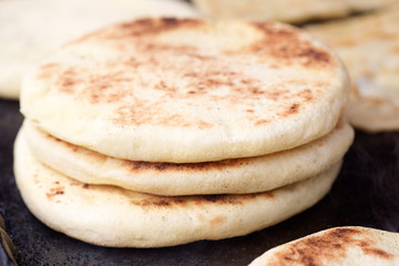 Batbout moroccan fried flat bread 