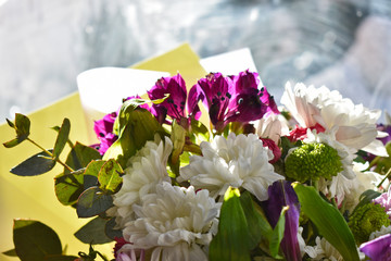 spring bouquet of fresh wild flowers