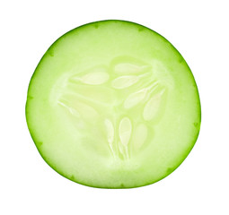 Fresh slice cucumber on white background.