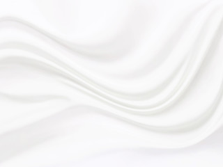 Plakat wave of white fabric for abstract background 