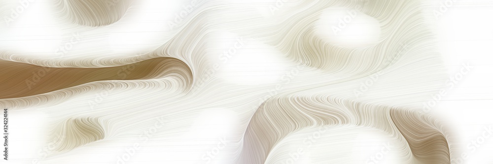 Poster moving horizontal header with linen, pastel brown and tan colors. dynamic curved lines with fluid fl