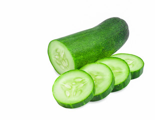  cucumber isolated on a white background,copy space.