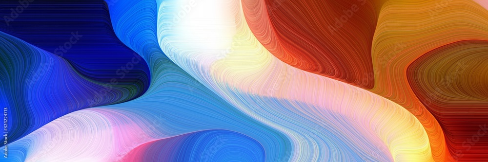 Aufkleber colorful horizontal banner with strong blue, light gray and saddle brown colors. dynamic curved line