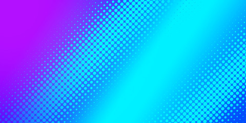 Fototapeta premium Blue pop art background in retro comic style with halftone dots design