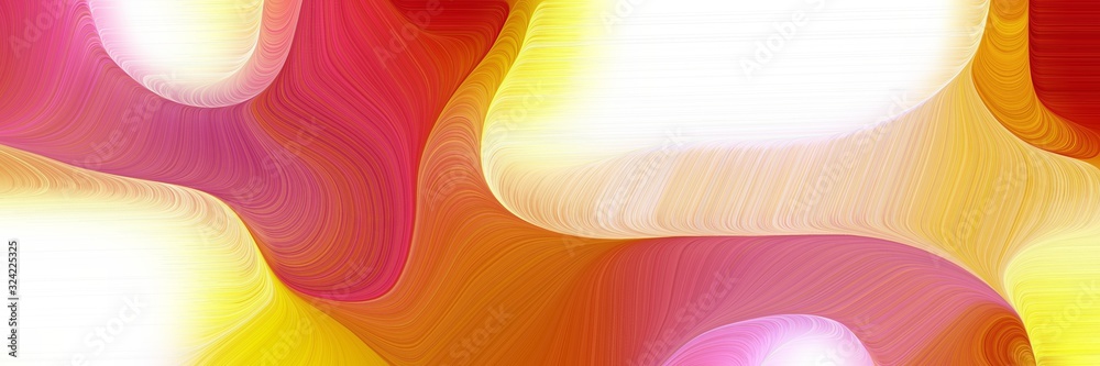Poster modern banner design with peru, khaki and linen colors. dynamic curved lines with fluid flowing waves and curves