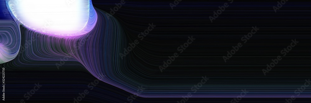 Aufkleber flowing designed horizontal header with black, lavender blue and slate blue colors. dynamic curved lines with fluid flowing waves and curves