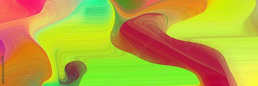 Poster colorful header design with golden rod, firebrick and green yellow colors. dynamic curved lines with