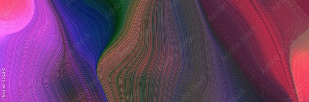 Aufkleber moving banner with very dark violet, old mauve and mulberry  colors. dynamic curved lines with fluid flowing waves and curves