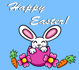 Happy Stylized Easter Bunny Card