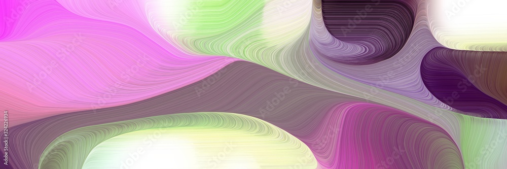Poster colorful banner design with rosy brown, gray gray and tea green colors. dynamic curved lines with fl