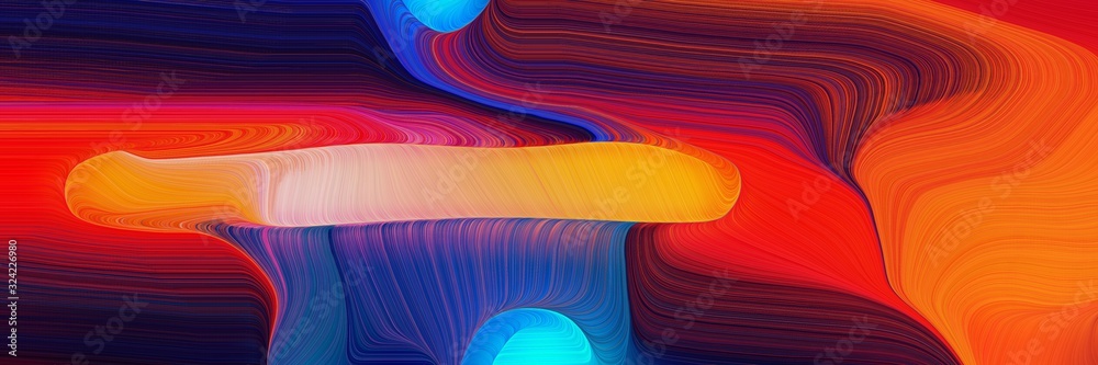 Poster dynamic banner with midnight blue, crimson and sandy brown colors. dynamic curved lines with fluid f