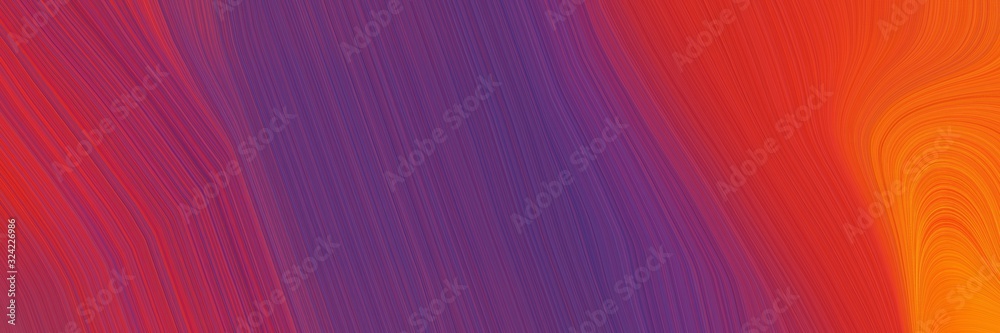 Poster artistic banner design with dark moderate pink, orange red and dark slate blue colors. dynamic curve