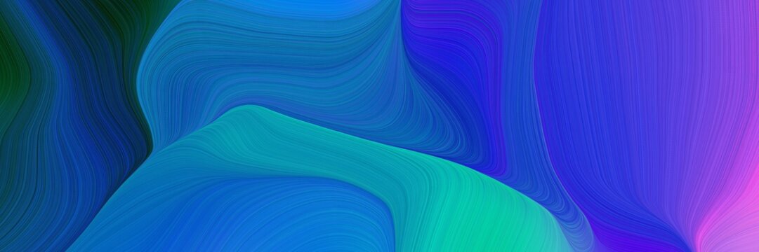 flowing banner with strong blue, medium orchid and very dark blue colors. dynamic curved lines with fluid flowing waves and curves © Eigens