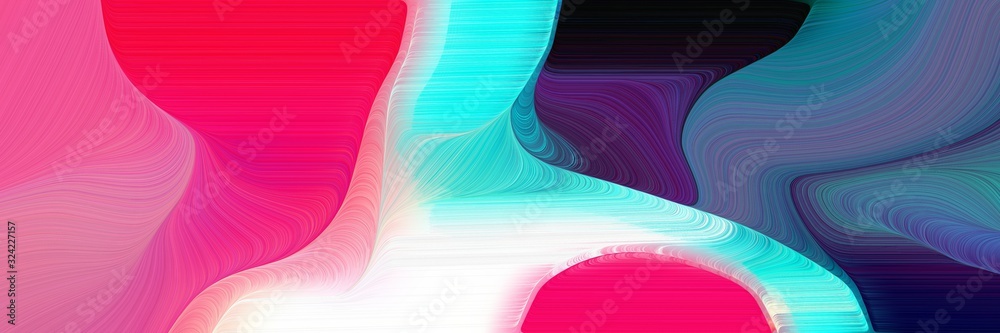 Poster surreal horizontal header with mulberry , dark slate blue and light gray colors. dynamic curved lines with fluid flowing waves and curves