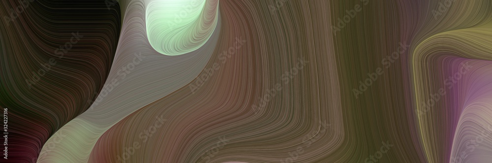Aufkleber flowing header design with old mauve, ash gray and very dark green colors. dynamic curved lines with fluid flowing waves and curves