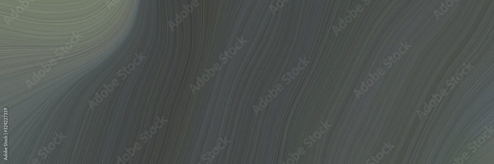 Aufkleber surreal designed horizontal banner with dark slate gray, gray gray and dim gray colors. dynamic curved lines with fluid flowing waves and curves