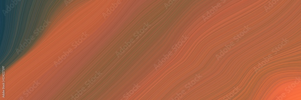 Aufkleber decorative header design with sienna, dark slate gray and tomato colors. dynamic curved lines with fluid flowing waves and curves