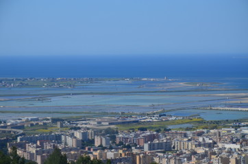 Trapani view from Erice, Sicily, Italy