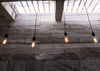 black lamp on the ceiling.