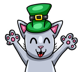 Happy Stylized Saint Patrick's Cat