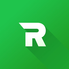 Letter R logotype. Colorful background. Vector icon logo